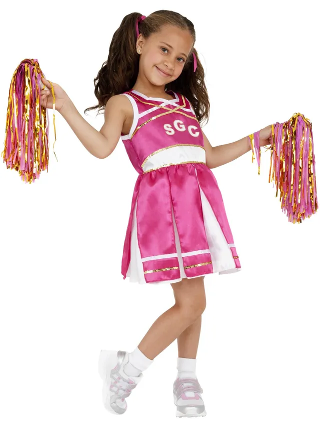 smiffys-fever-cheerleader-kost-m-m-dchen-pink-mit-pompoms image 1