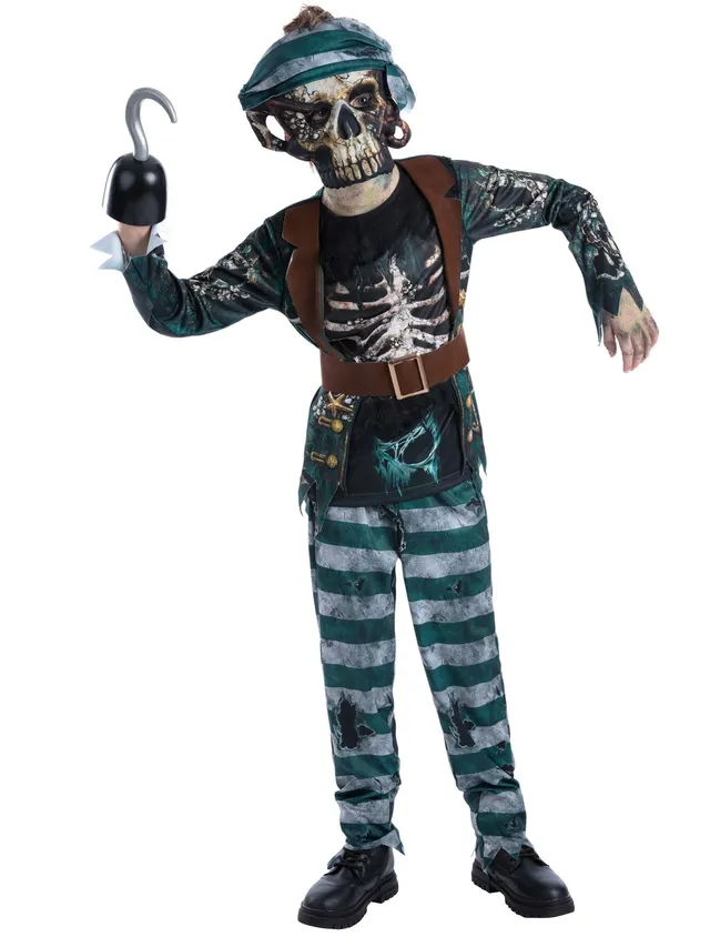 smiffys-fever-skelett-pirat-kinderkost-m-mit-maske-gr-l image 1
