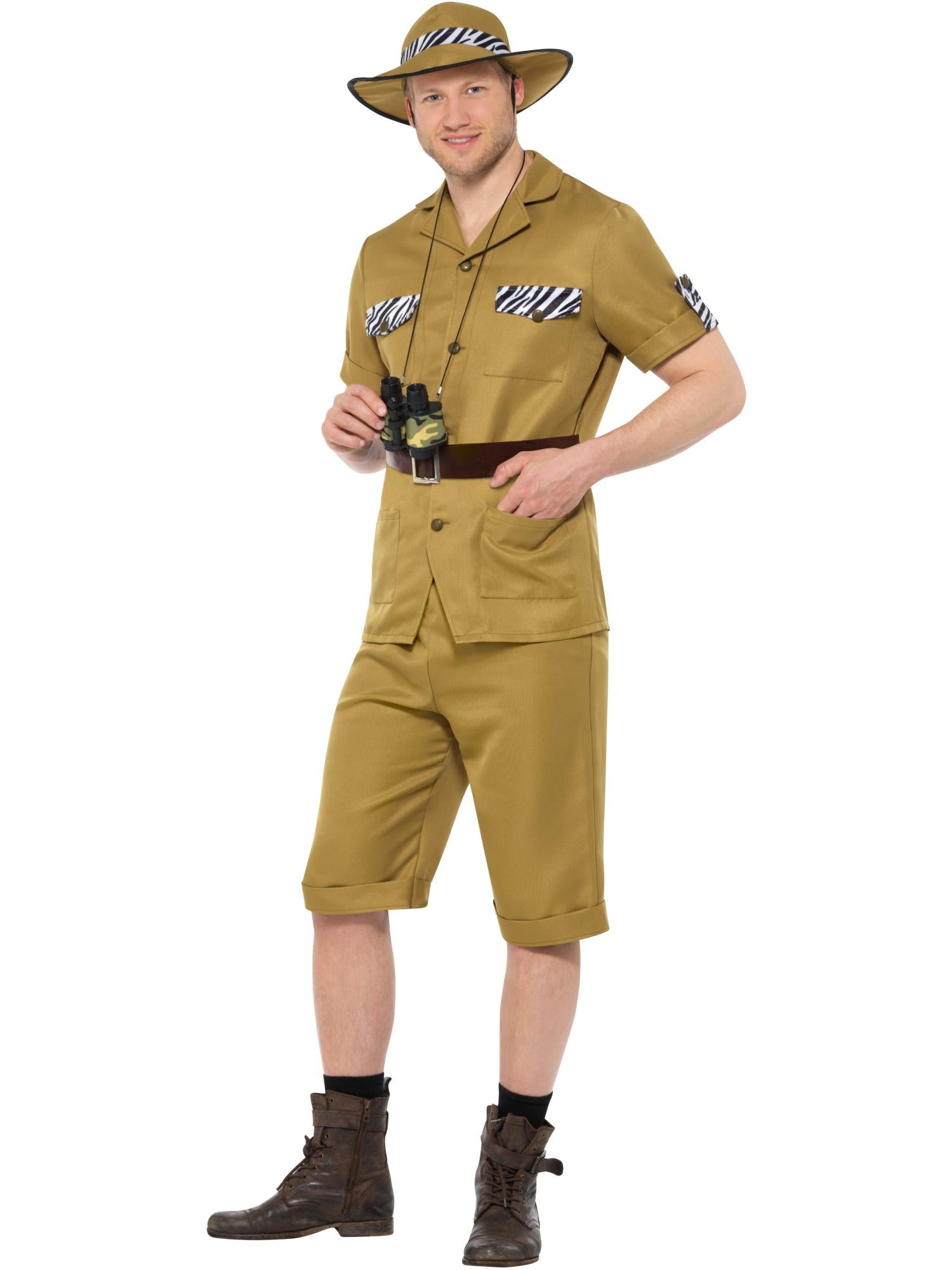 smiffys-fever-safari-kost-m-herren-khaki-l-mit-hut image 4