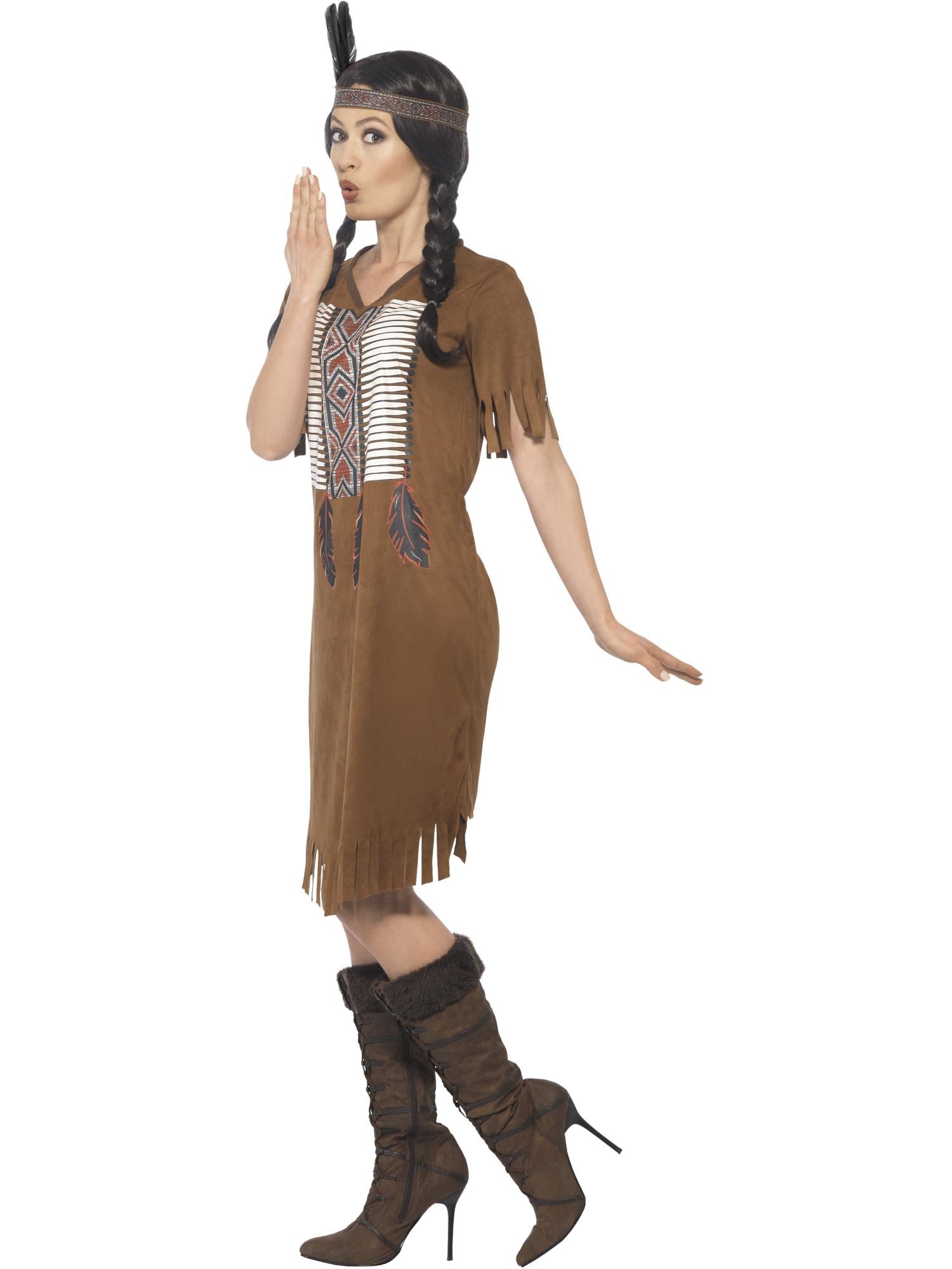 smiffys-fever-indianerin-kost-m-damen-kleid-braun image 3