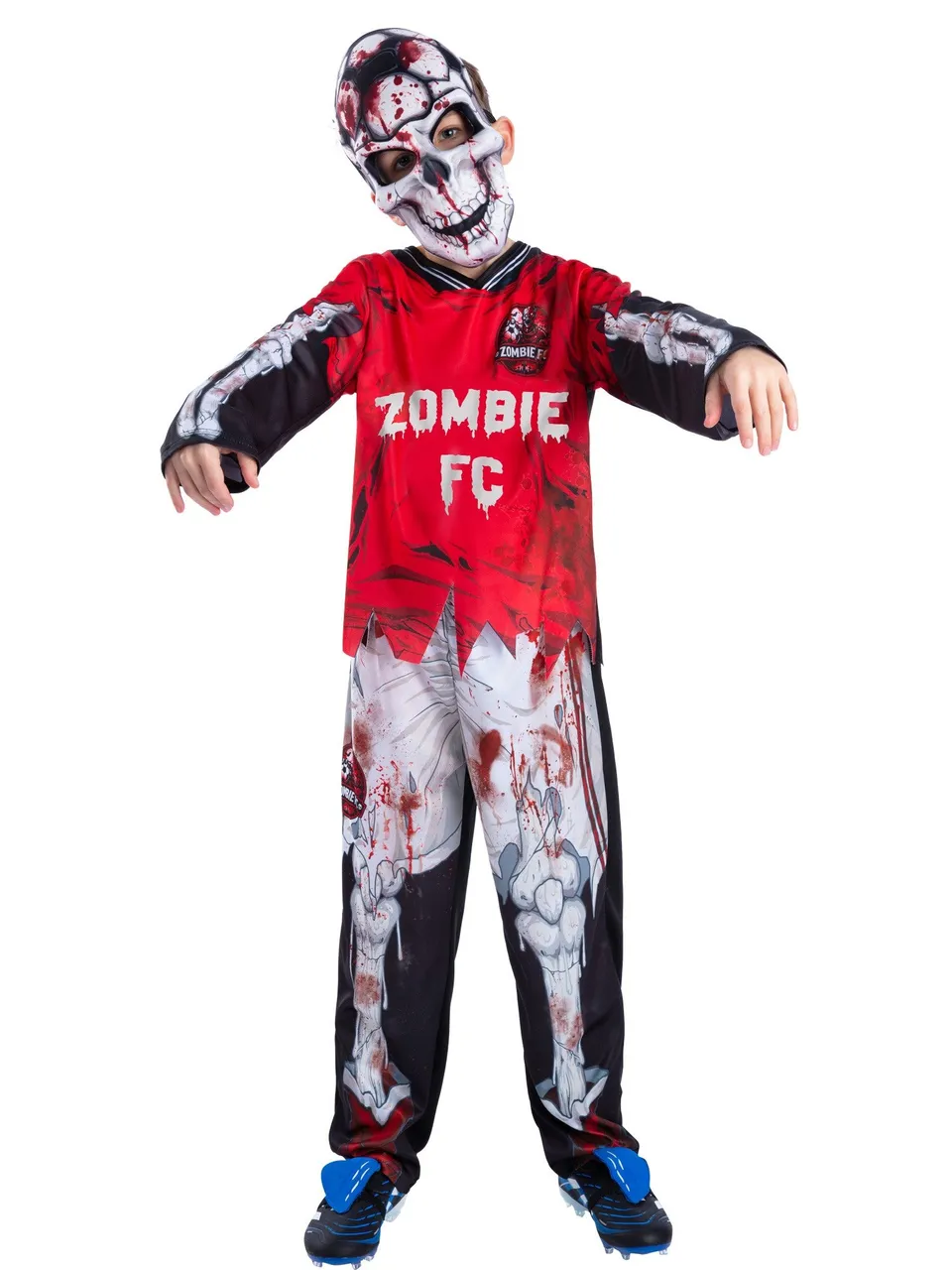 smiffys-fever-zombie-fc-kost-m-kinder-rot-3-teilig-mit-maske image 1