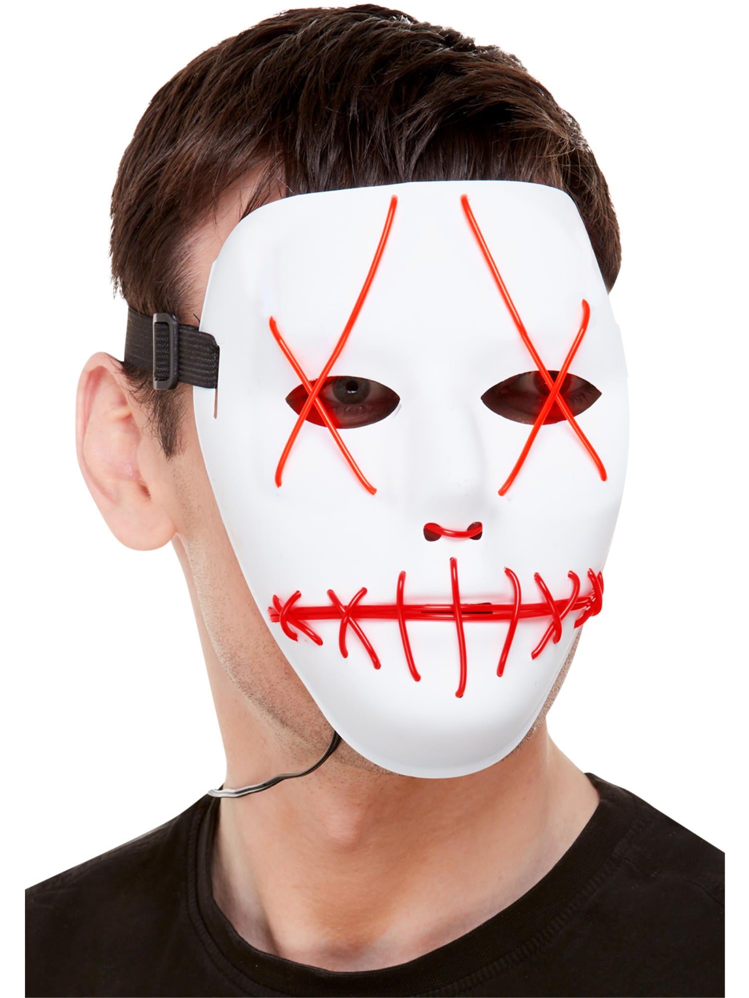 smiffys-fever-stitch-maske-neonpink-leuchtend-wei image 2