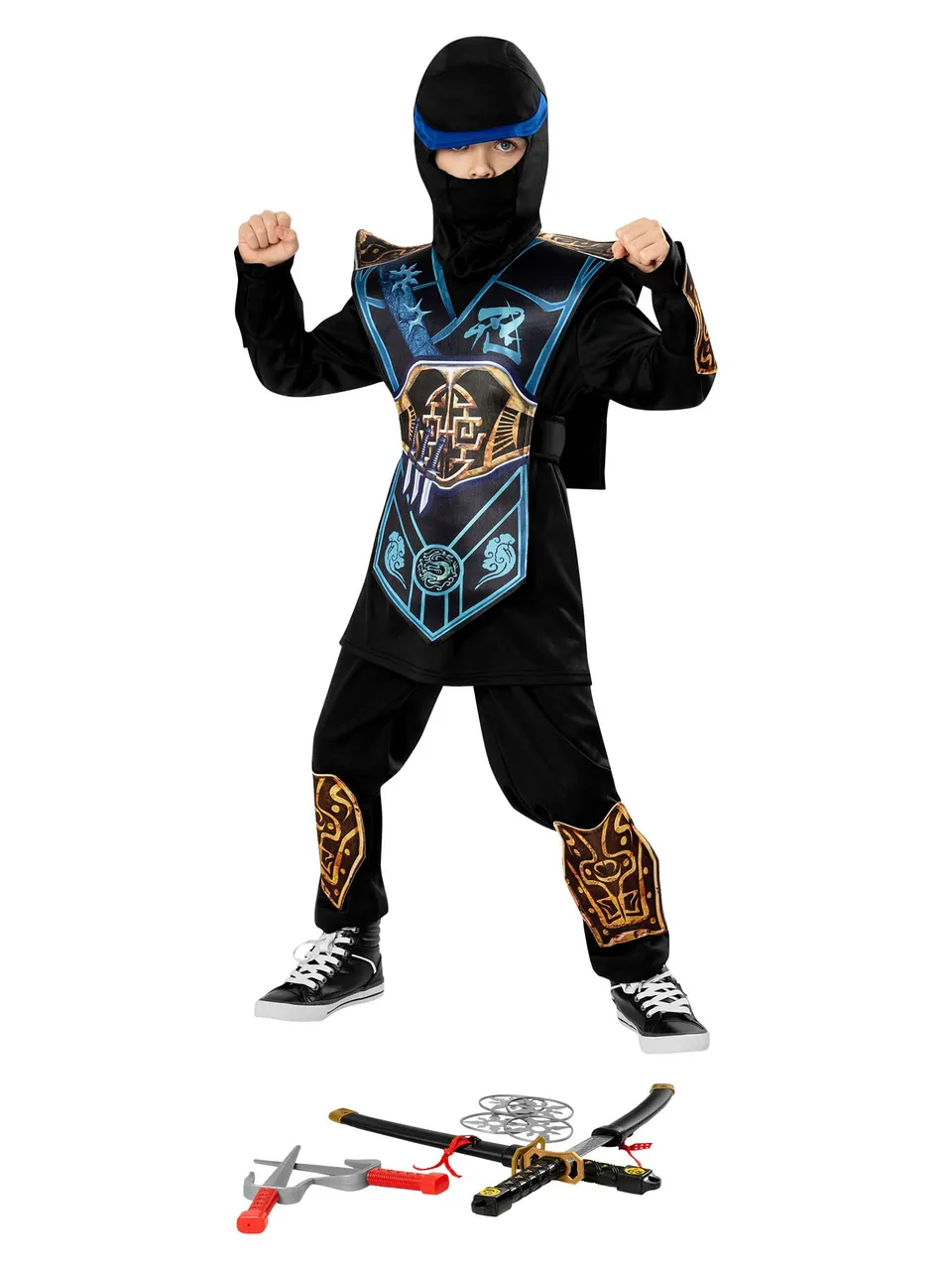 rubie-s-deluxe-blue-ninja-kinderkost-m-overall-blau-5-6-jahre image 1