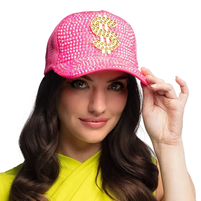 boland-neon-uv-dollar-cap-pink-mit-strass image 1