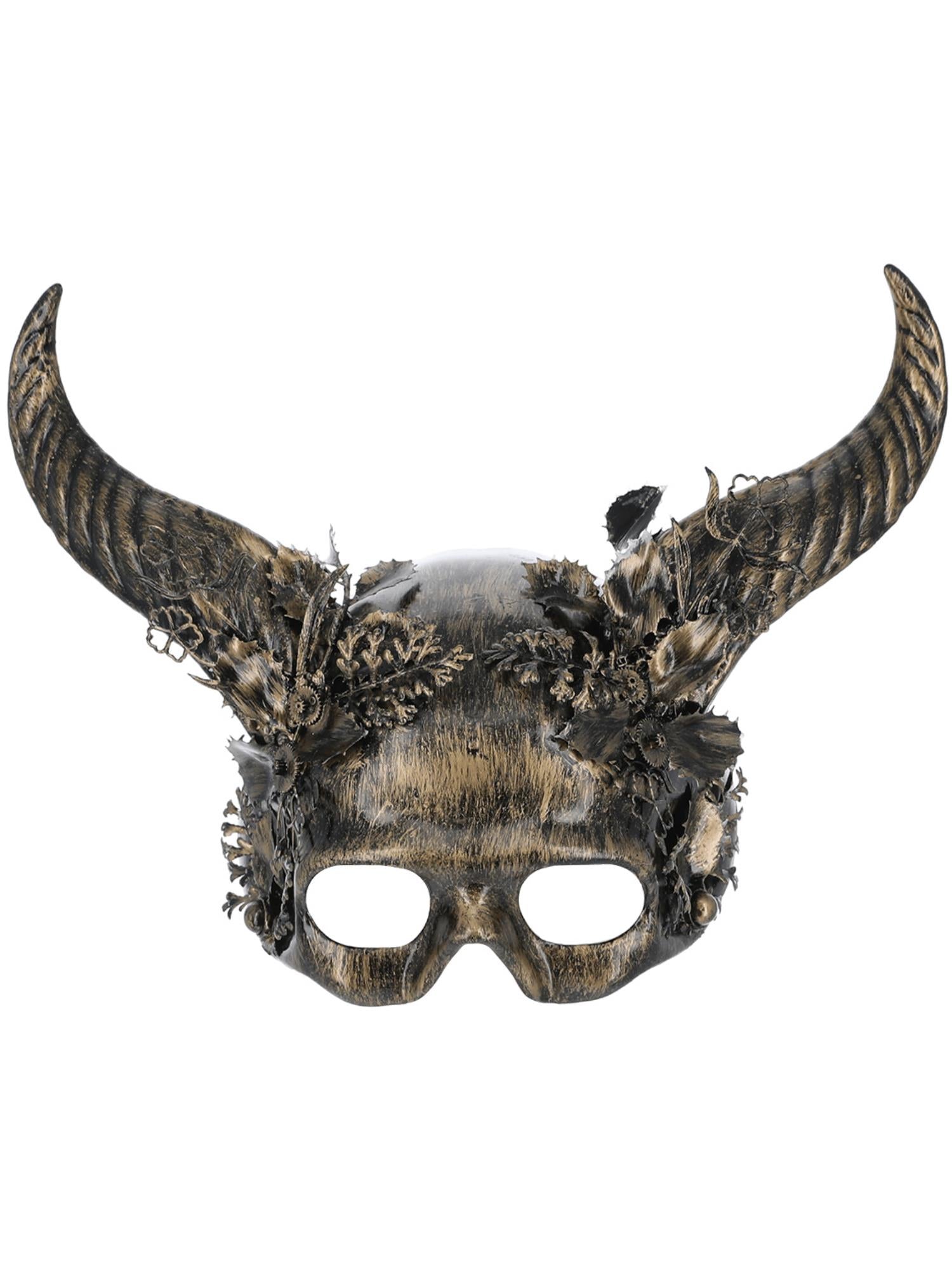 smiffys-fever-deluxe-gold-horned-masquerade-maske-gold-schwarz image 1