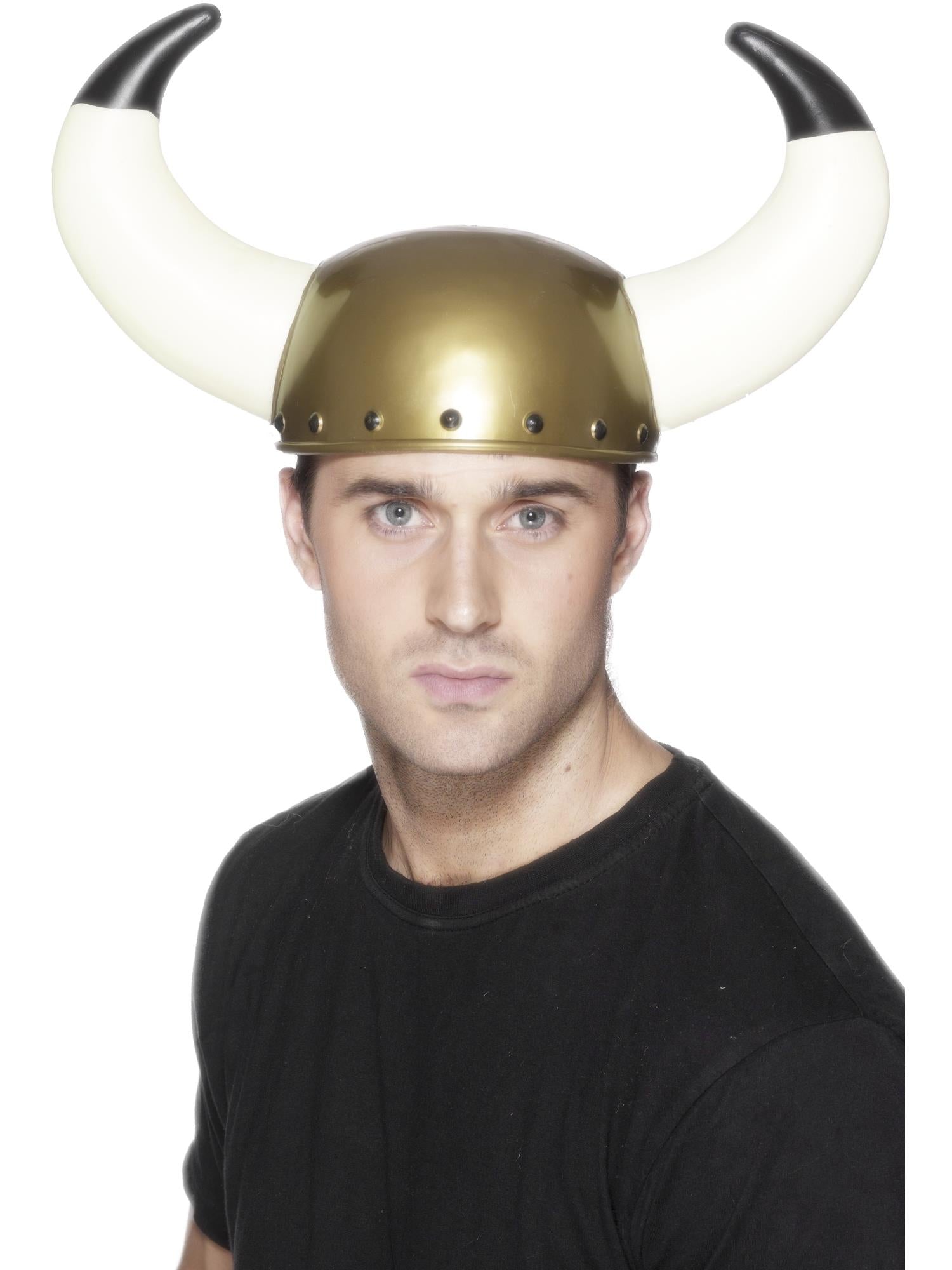 smiffys-fever-wikinger-helm-gold-mit-h-rnern-erwachsene image 1