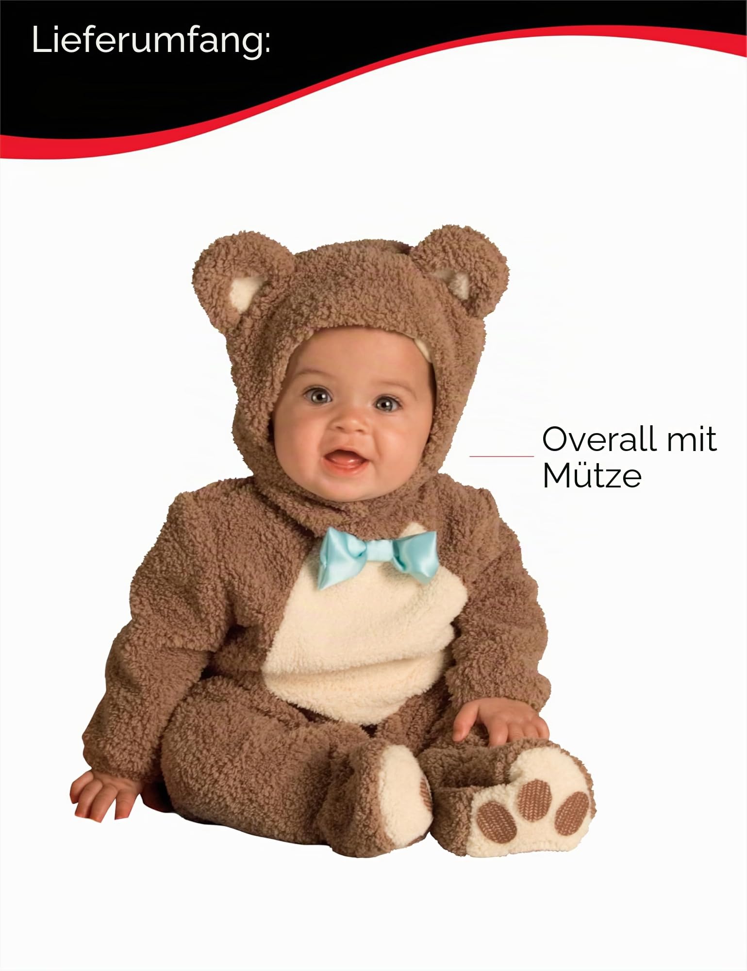 rubie-s-deluxe-teddy-kost-m-baby-1-2-jahre-mit-m-tze image 3