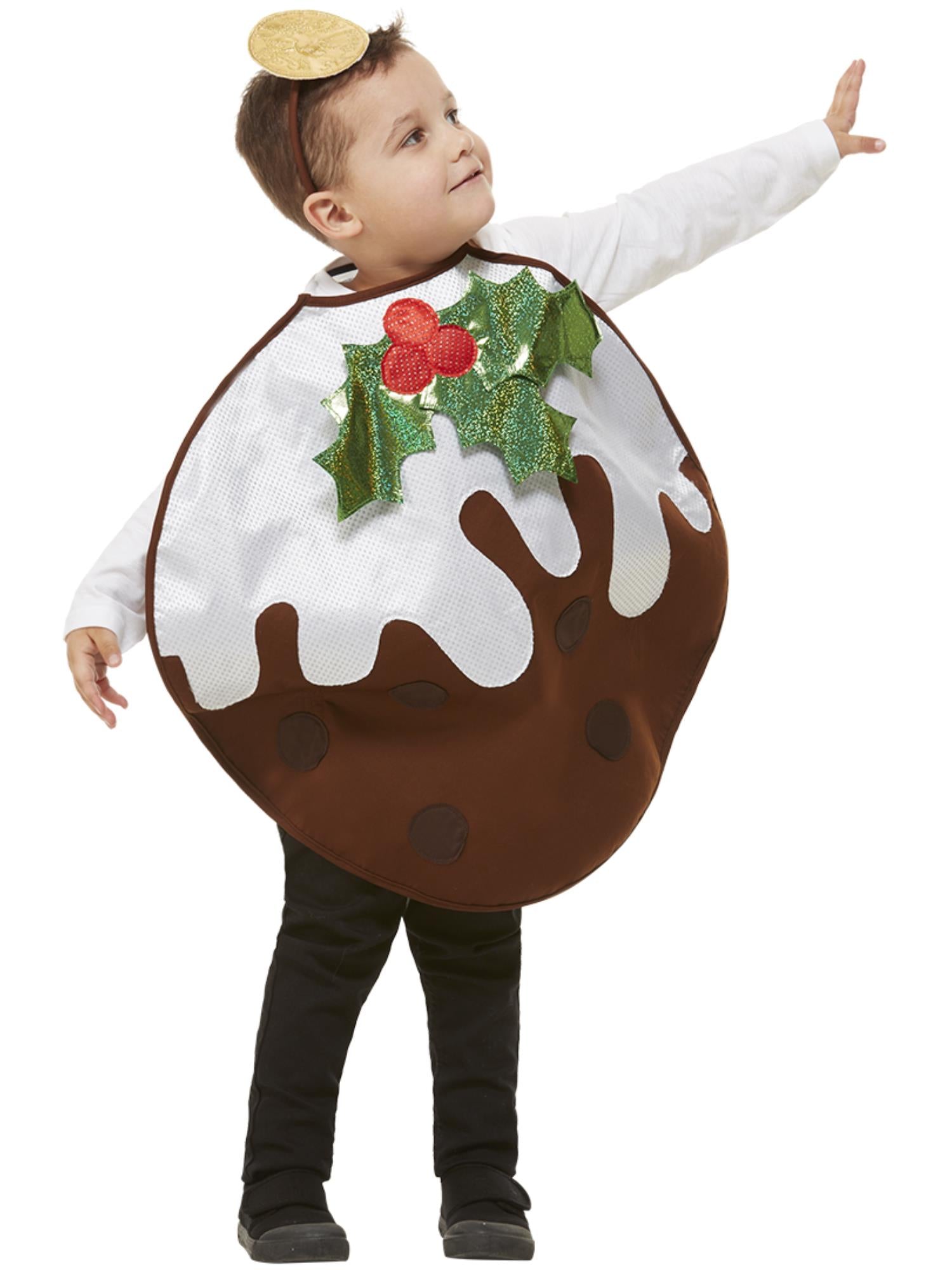 smiffys-fever-christmas-pudding-kost-m-kinder-glitzer-braun image 2