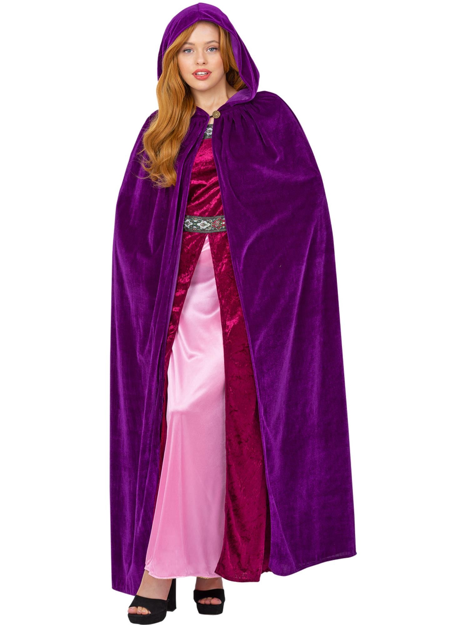 smiffys-fever-deluxe-umhang-amethyst-lila-kapuze-erwachsene image 2
