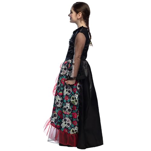 boland-totenkopf-kinderkost-m-4-6-jahre-skelett-kleid-schwarz image 7