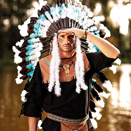boland-snow-wolf-indianer-kopfschmuck-federn-blau-wei image 7