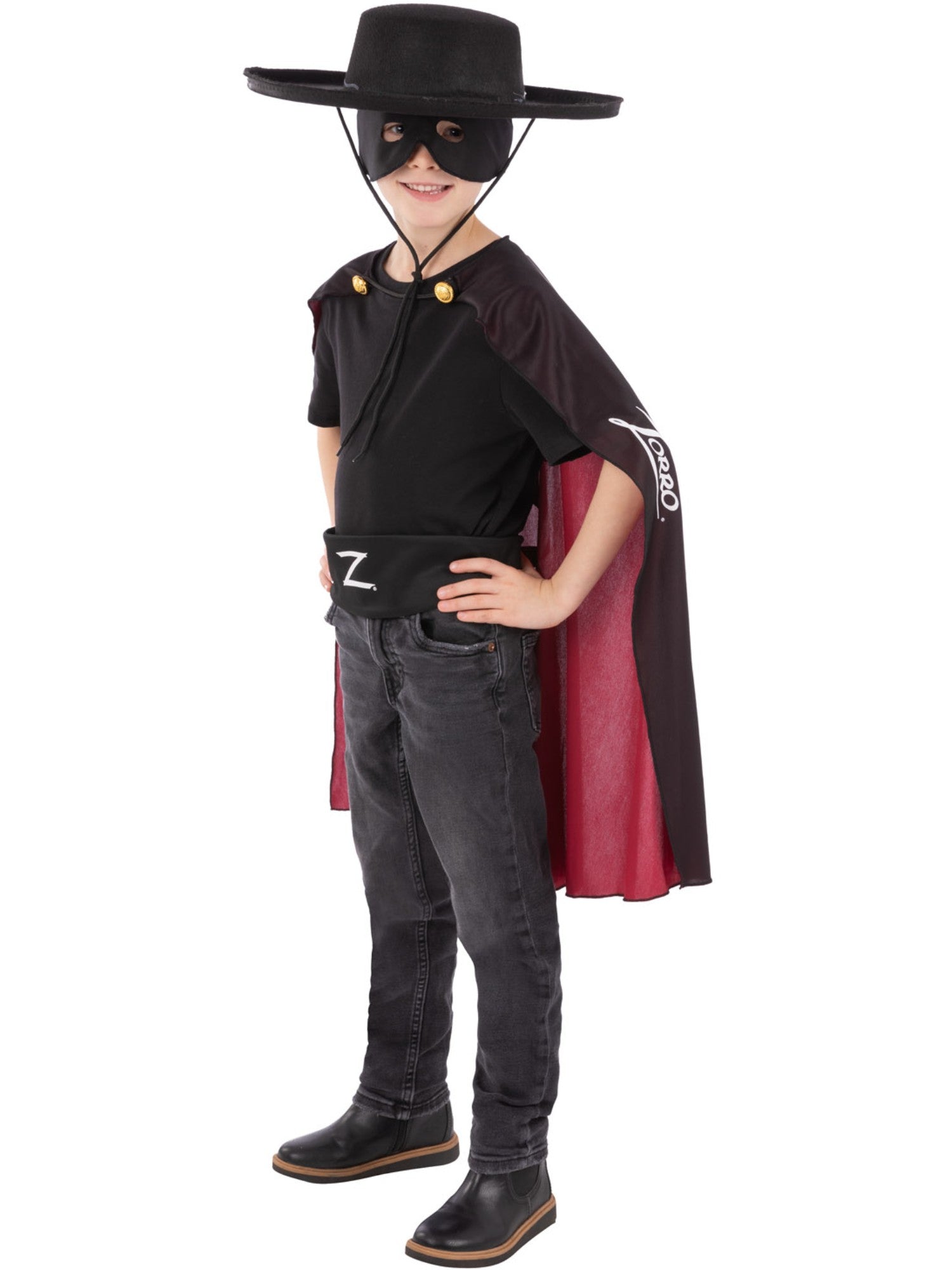 smiffys-fever-zorro-kost-m-kinder-set-4-tlg-schwarz image 3