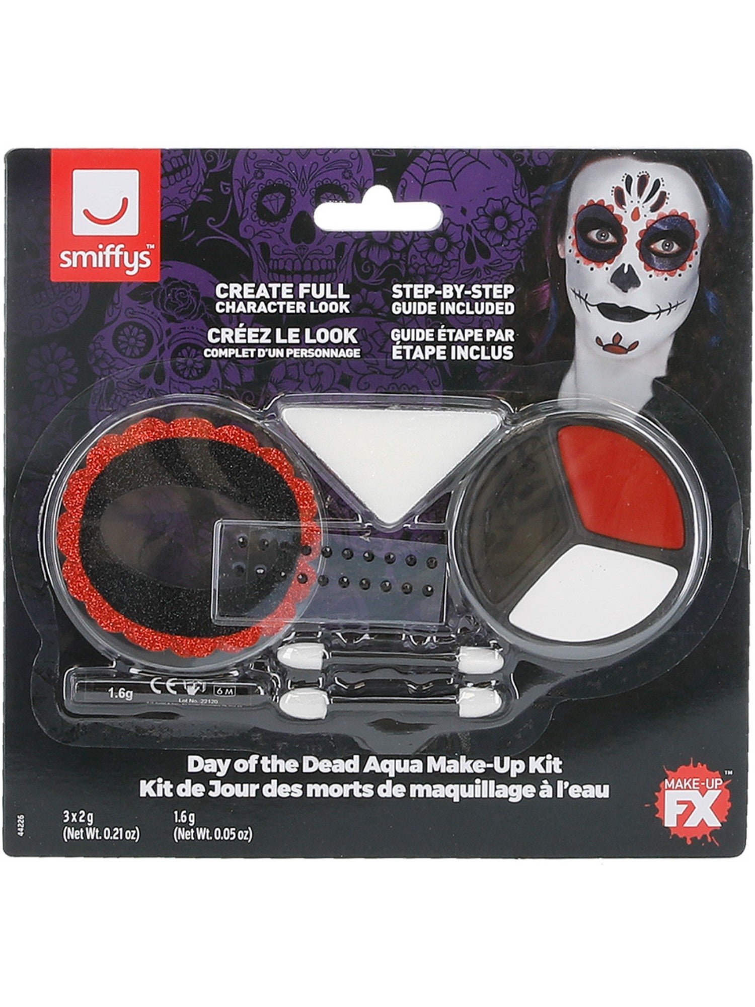 smiffys-makeup-fx-day-of-the-dead-schminkset-bunt-mit-gesichtsfarbe image 7