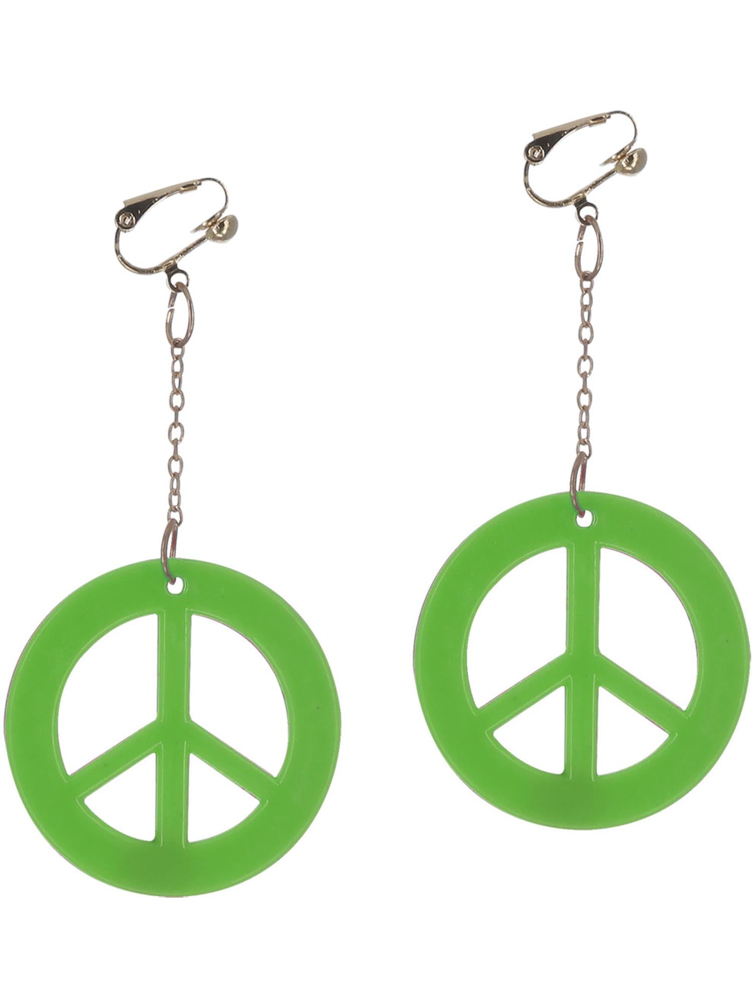 smiffys-fever-cnd-ohrringe-neongr-n-peace-clip image 2