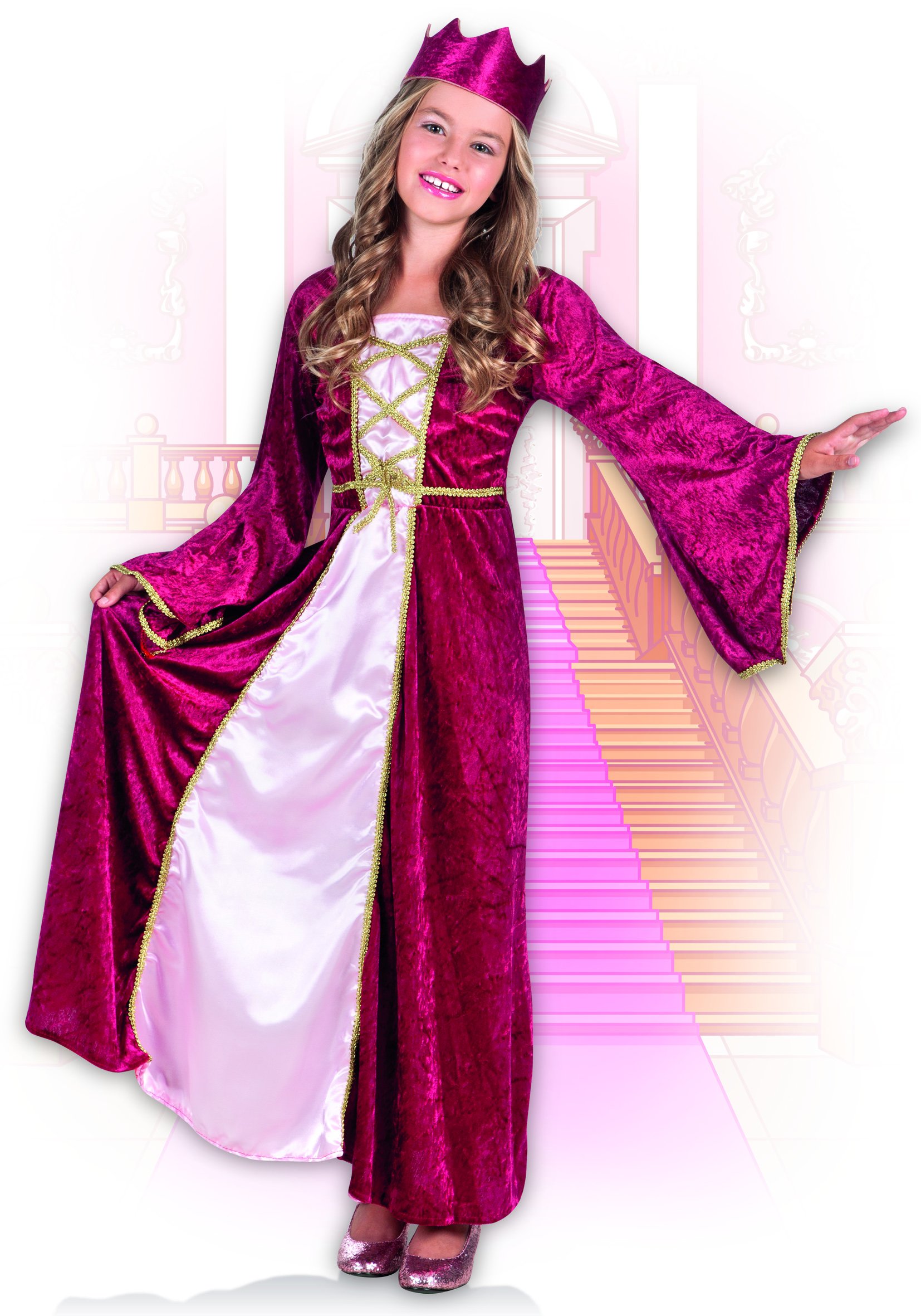 boland-renaissance-k-nigin-kinderkost-m-4-6-jahre-gold-rot image 3