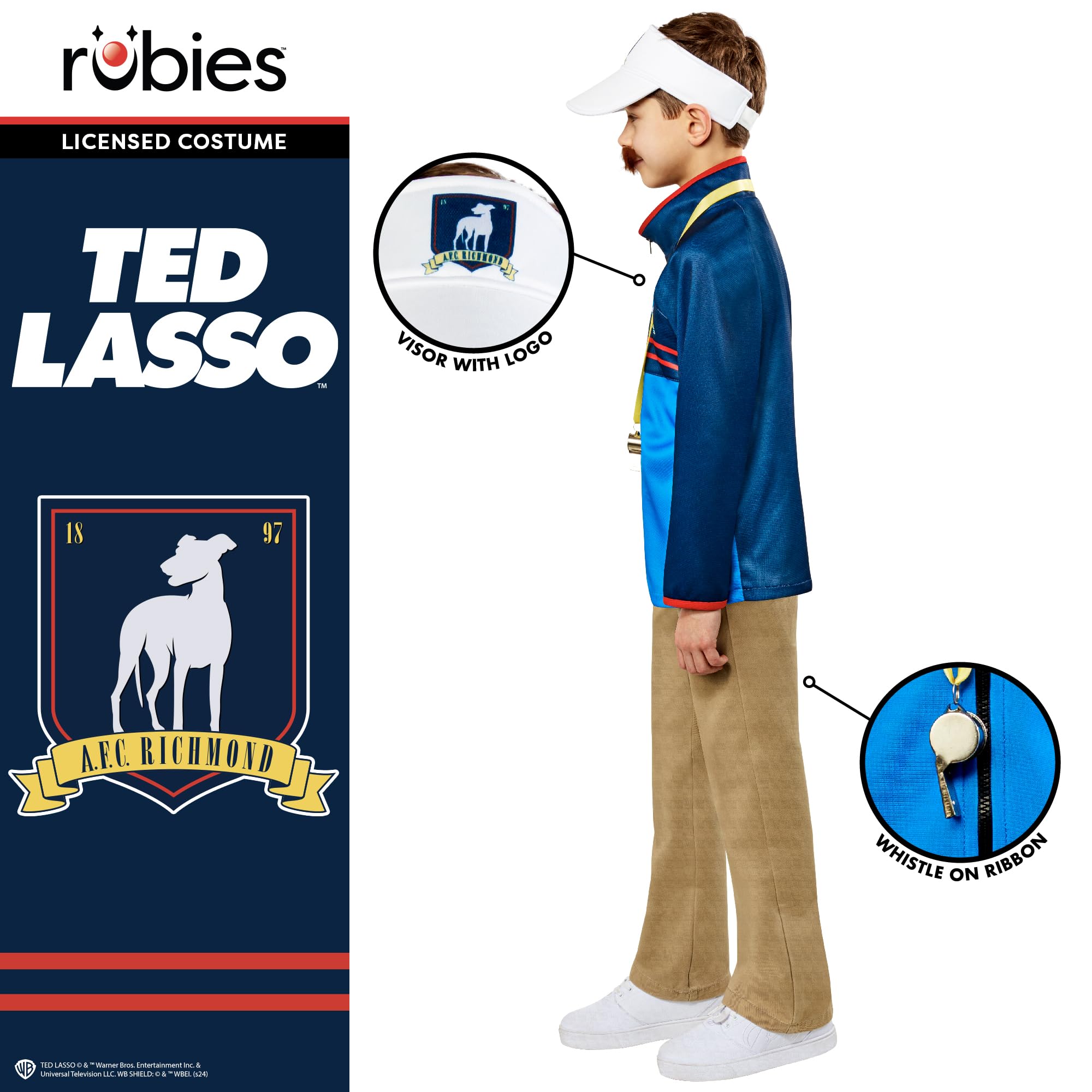 rubie-s-deluxe-ted-lasso-kinderkost-m-9-10-jahre-set-trainer image 3