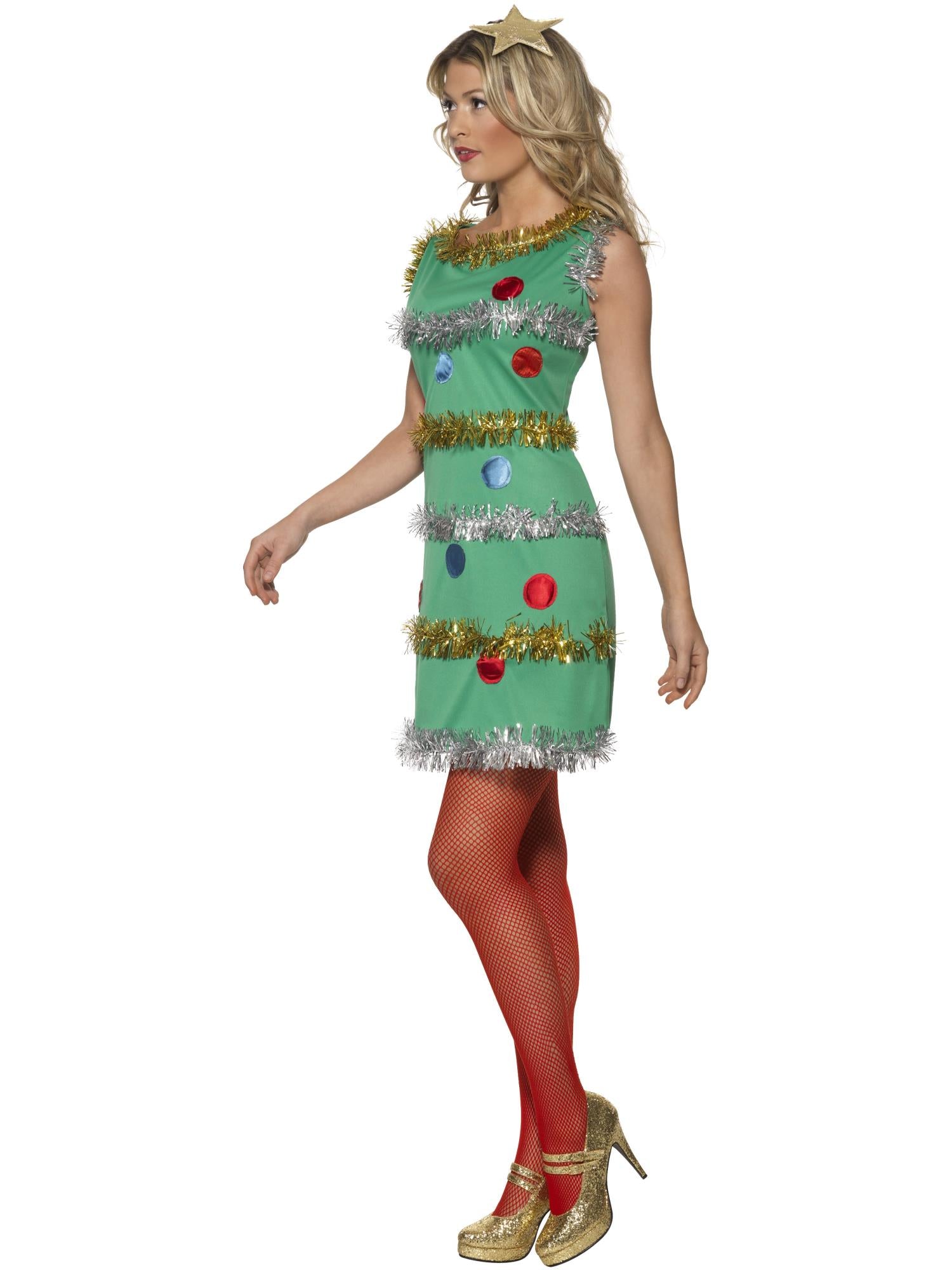 smiffys-fever-tannenbaum-kost-m-kleid-gr-n-mit-lametta image 3