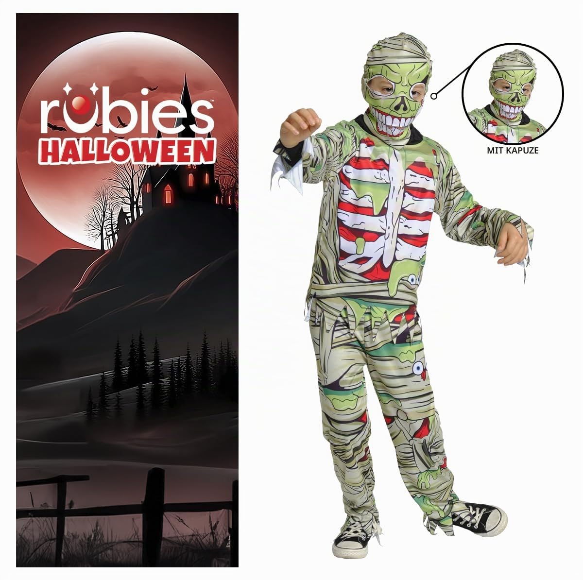 rubie-s-deluxe-zombie-mumienkost-m-kinder-jumpsuit image 4