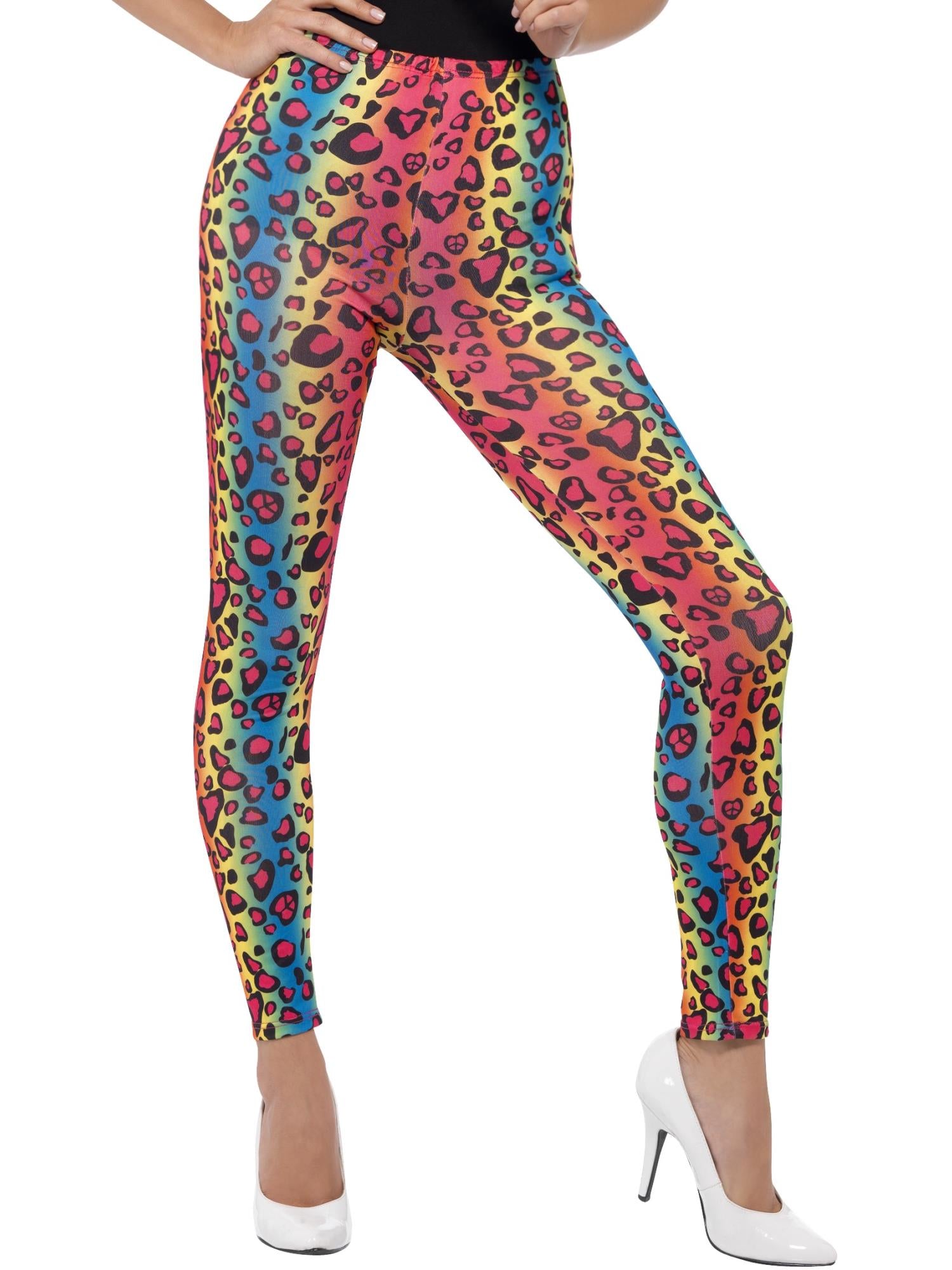 smiffys-fever-neon-leo-leggings-damen-bunt-80er image 1
