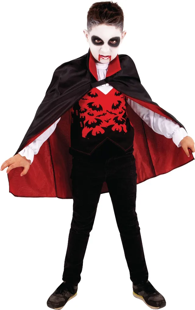 rubies-vampir-kost-m-mit-cape-schwarz-rot-kragen image 1