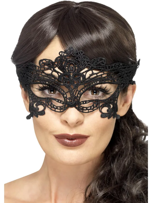 smiffys-fever-45628-spitzen-augenmaske-schwarz-herz image 1