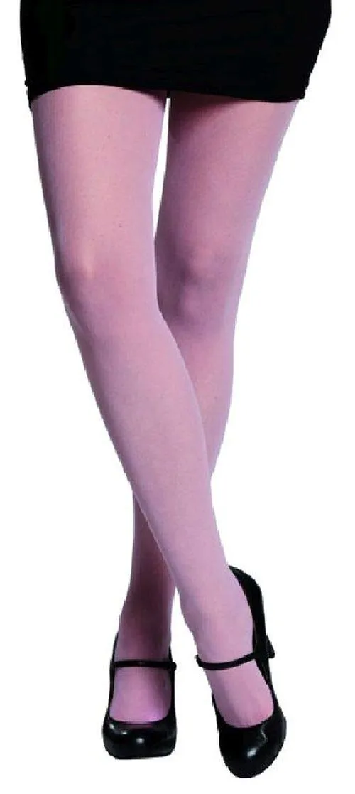 rubie-s-deluxe-strumpfhose-uni-rosa-damen-karneval image 1