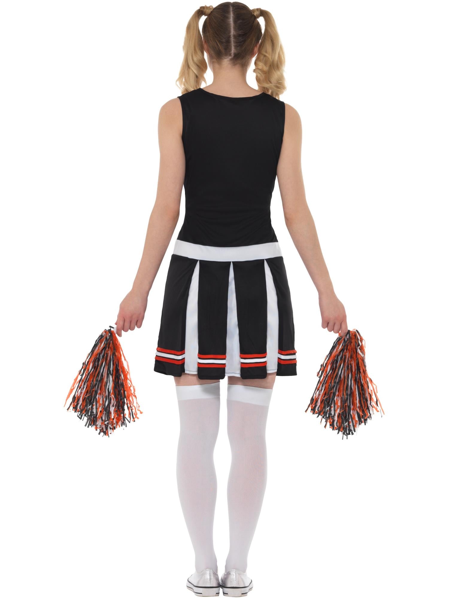 smiffys-fever-cheerleader-kost-m-schwarz-mit-pompons image 2