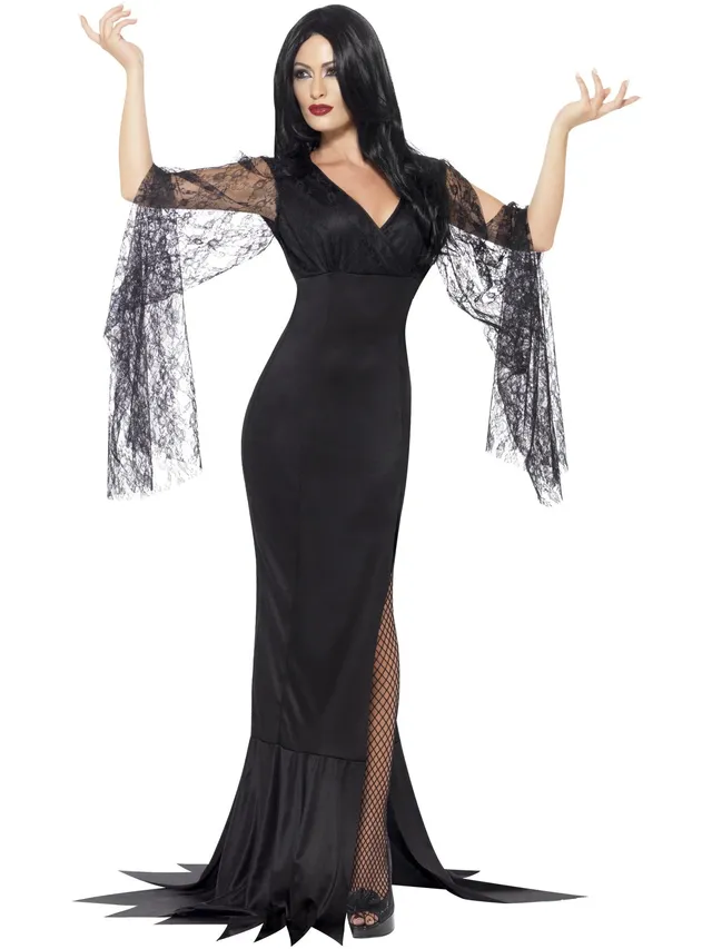 smiffys-fever-immortal-soul-kost-m-damen-schwarz-maxikleid image 1