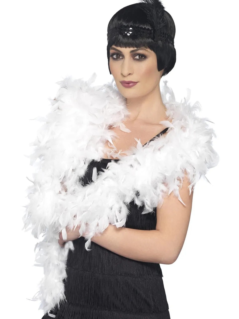 smiffys-fever-deluxe-federboa-wei-180cm-80g image 1