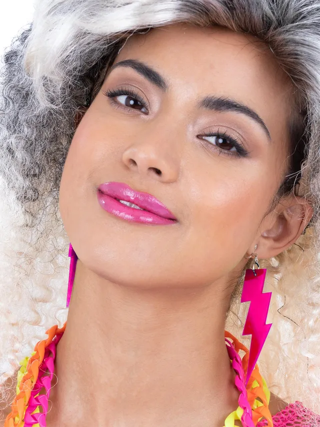 smiffys-fever-80s-neon-blitz-ohrringe-pink-clip-on image 1