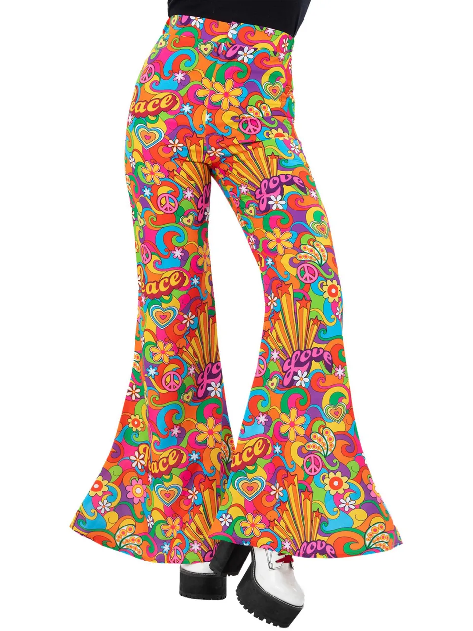 smiffys-fever-rainbow-peace-schlaghose-damen-bunt-gr-m image 1