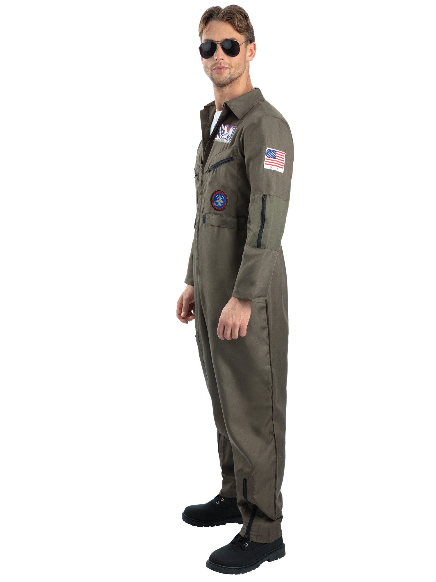 smiffys-fever-top-gun-piloten-kost-m-jumpsuit-gr-n-m image 3