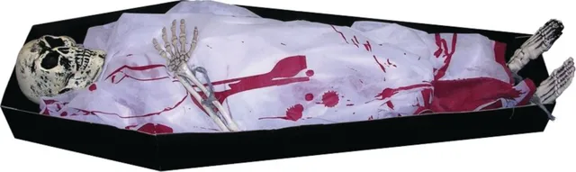 rubies-halloween-sarg-deko-mit-skelett-blutig-papp-set image 1
