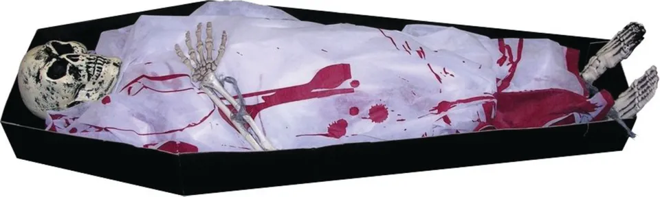 rubies-halloween-sarg-deko-mit-skelett-blutig-papp-set image 1