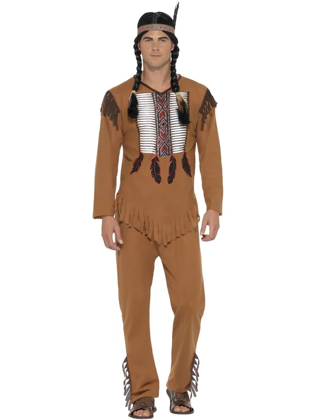 smiffys-fever-indianer-krieger-herrenkost-m-m-38-40-braun image 1