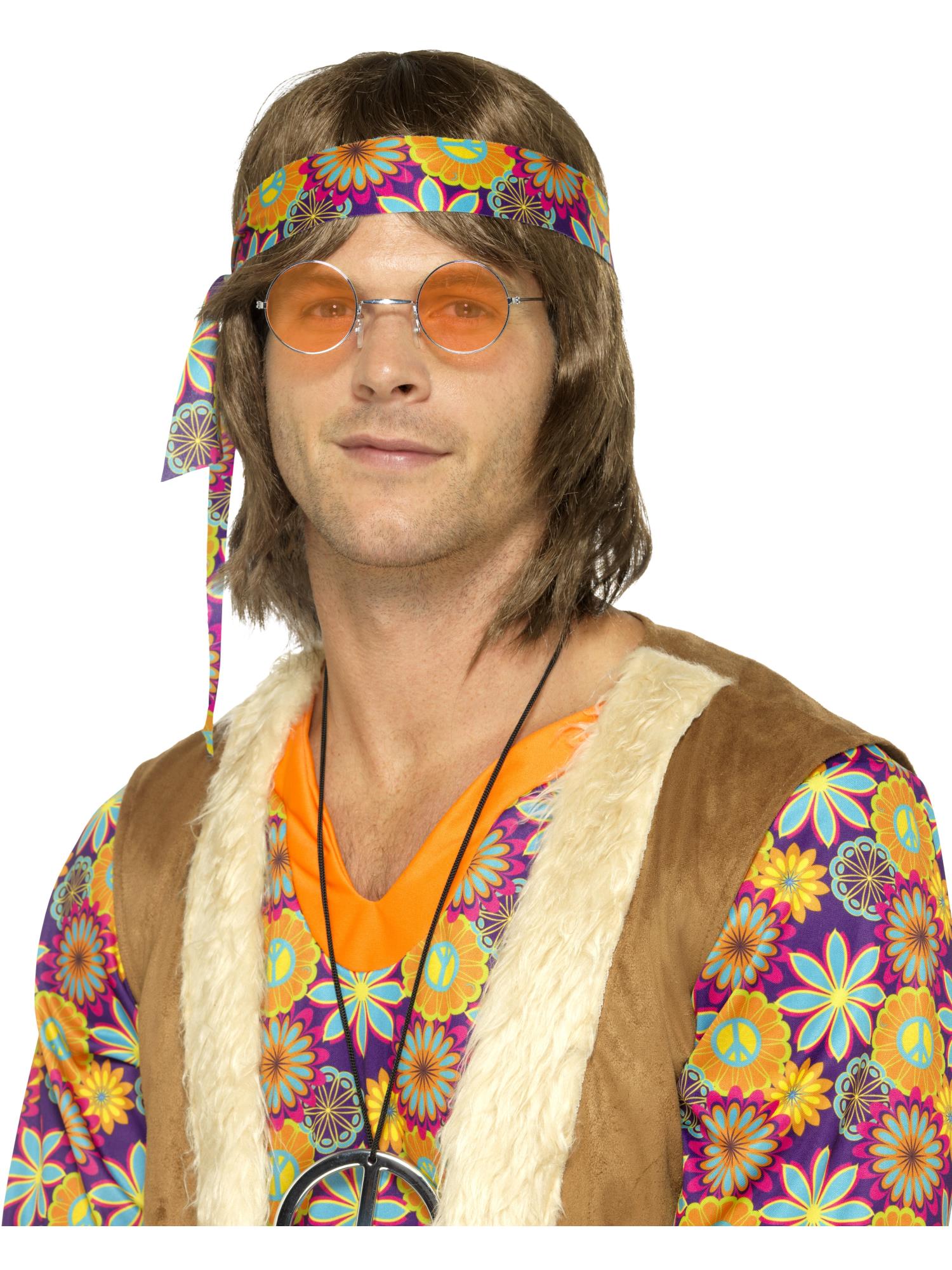 smiffys-fever-hippie-brille-orange-rund-metall-60er image 2