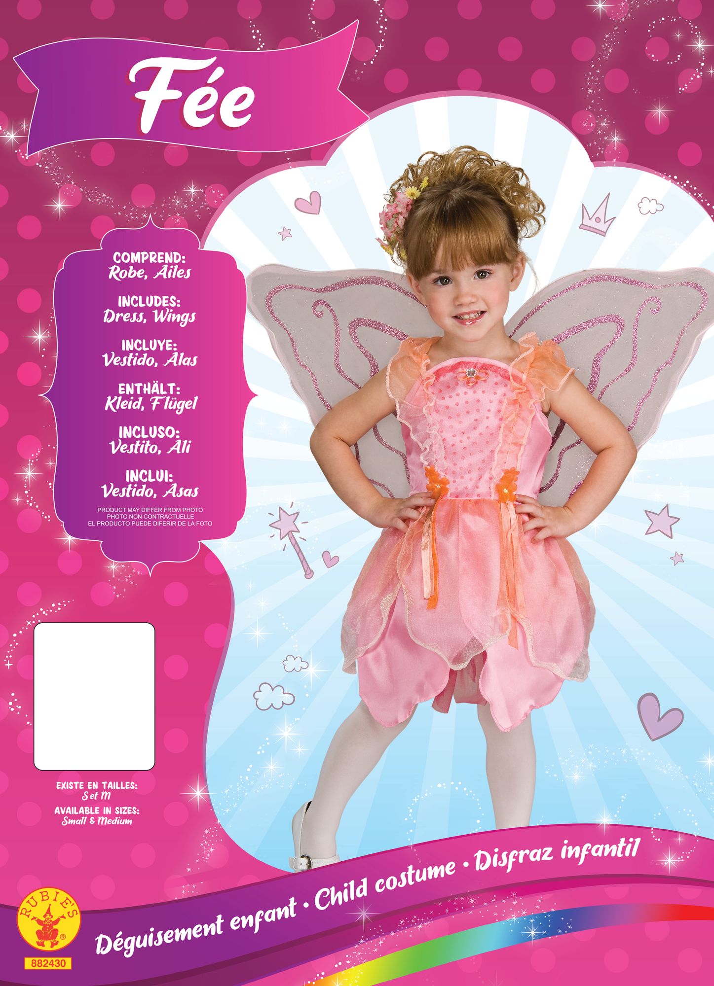 rubies-fee-kost-m-rosa-kinder-kleid-mit-fl-geln image 2