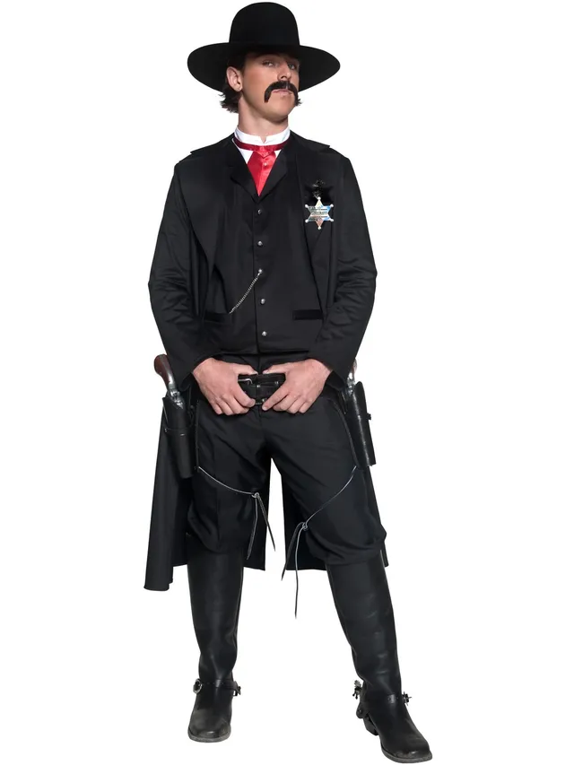 smiffys-fever-western-sheriff-kost-m-schwarz-rot-herren image 1
