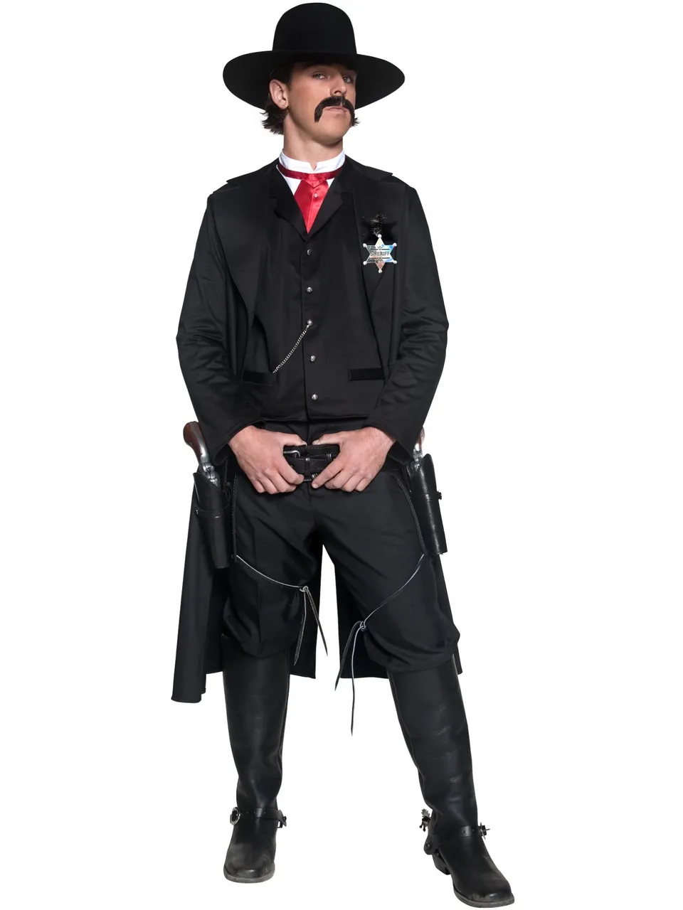 smiffys-fever-western-sheriff-kost-m-schwarz-rot-herren image 1