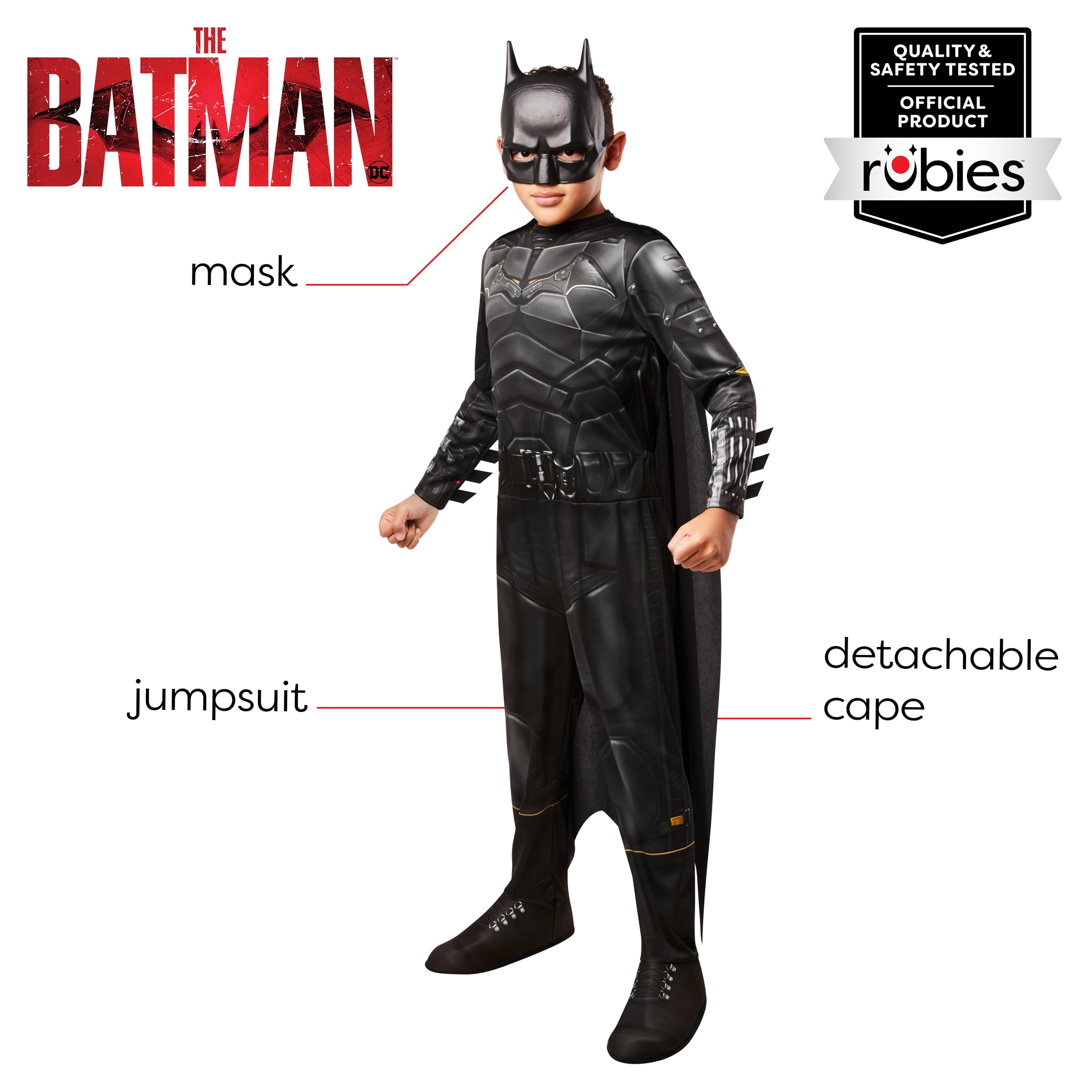 rubie-s-deluxe-batman-jungenkost-m-the-batman-movie-overall image 2
