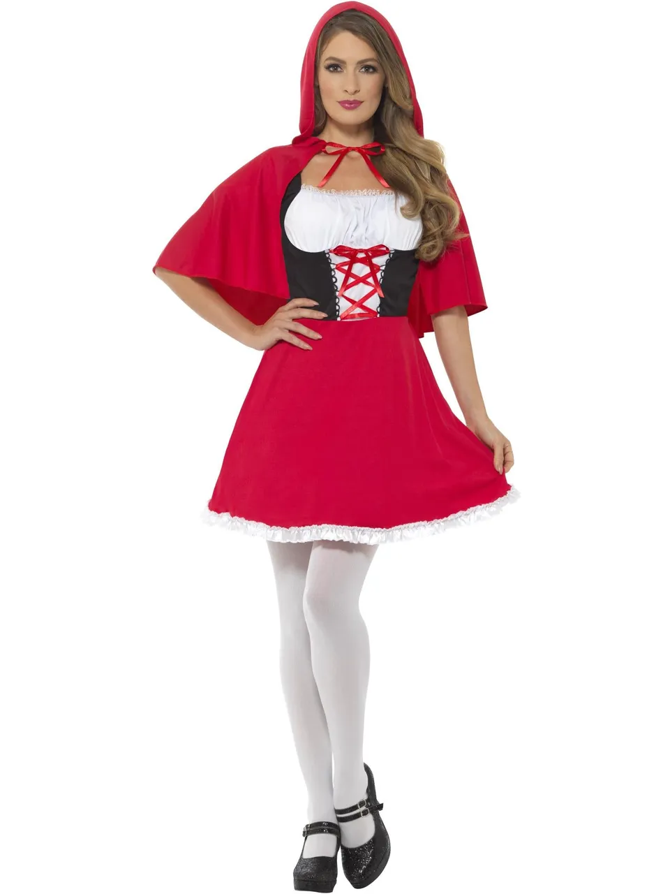 smiffys-fever-rotk-ppchen-kost-m-damen-kleid-mit-cape image 1