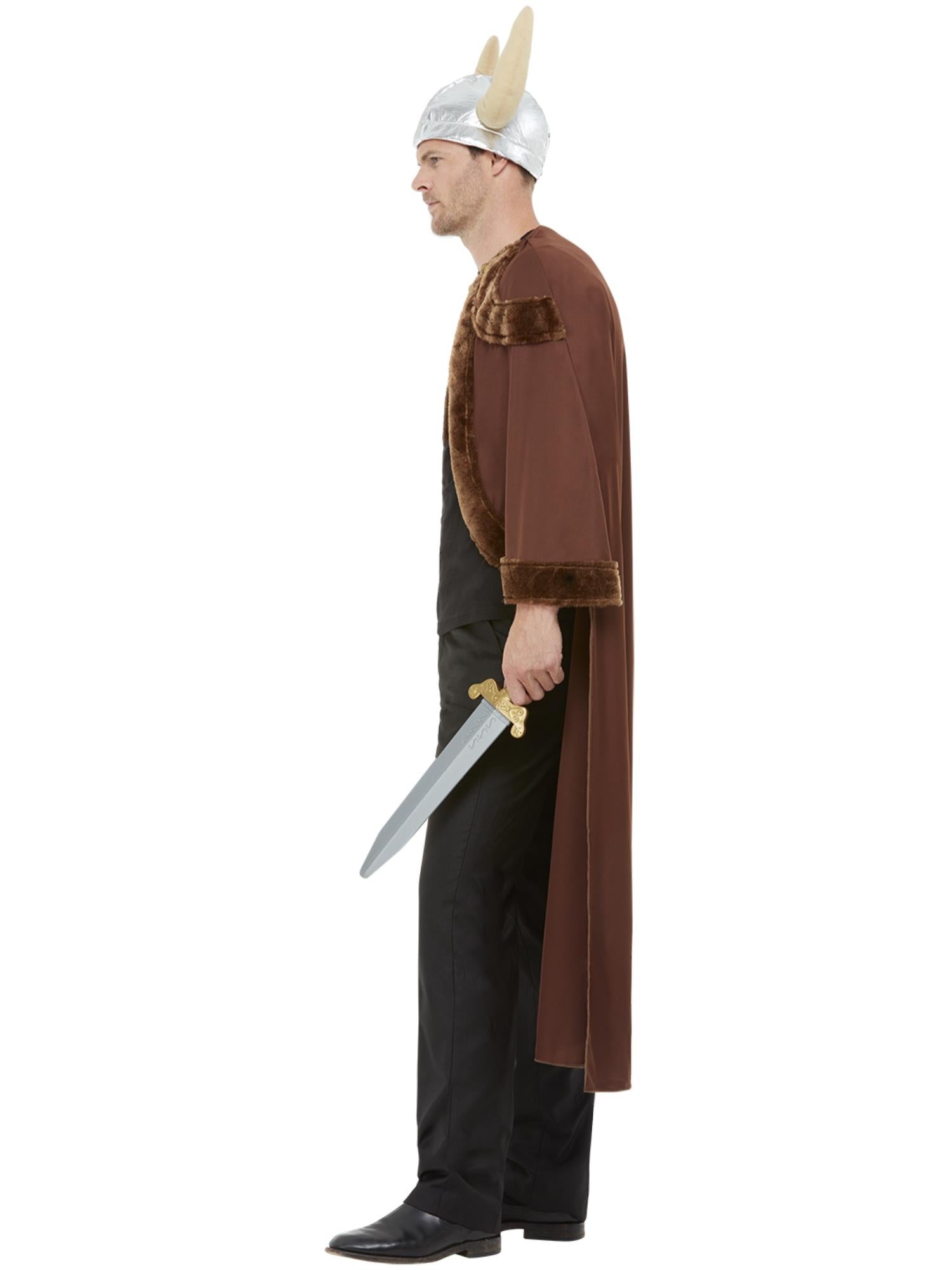 smiffys-fever-wikinger-kost-m-herren-braun-mit-helm-und-cape image 3