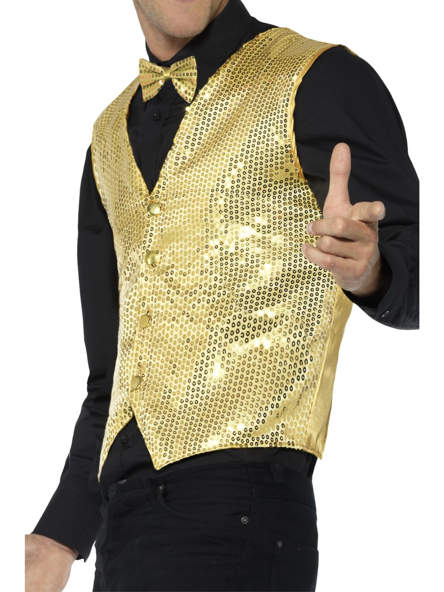 smiffys-fever-pailletten-weste-herren-gold-mit-kn-pfen image 3