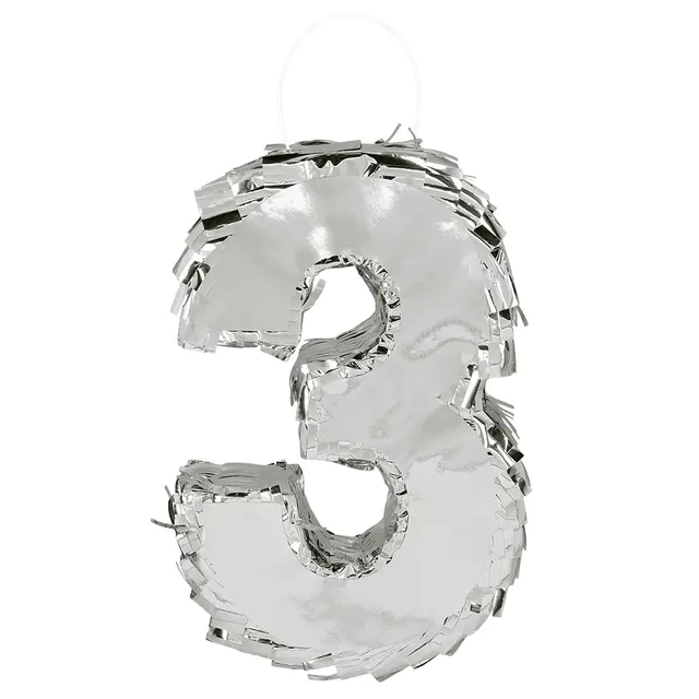 boland-decorations-zahlen-pinata-3-silber-25x16x5-cm image 1