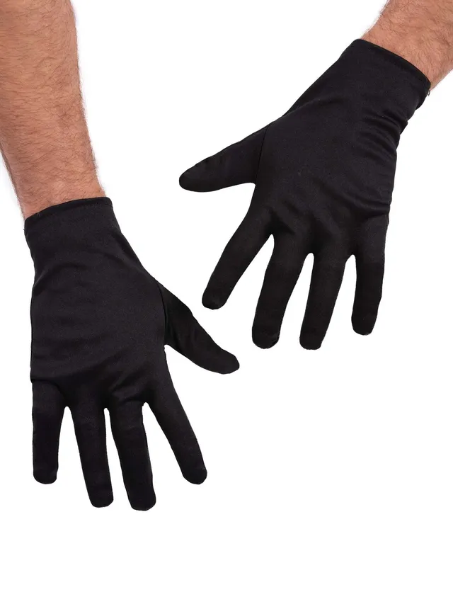 smiffys-fever-handschuhe-schwarz-kurz-unisex-erwachsene image 1