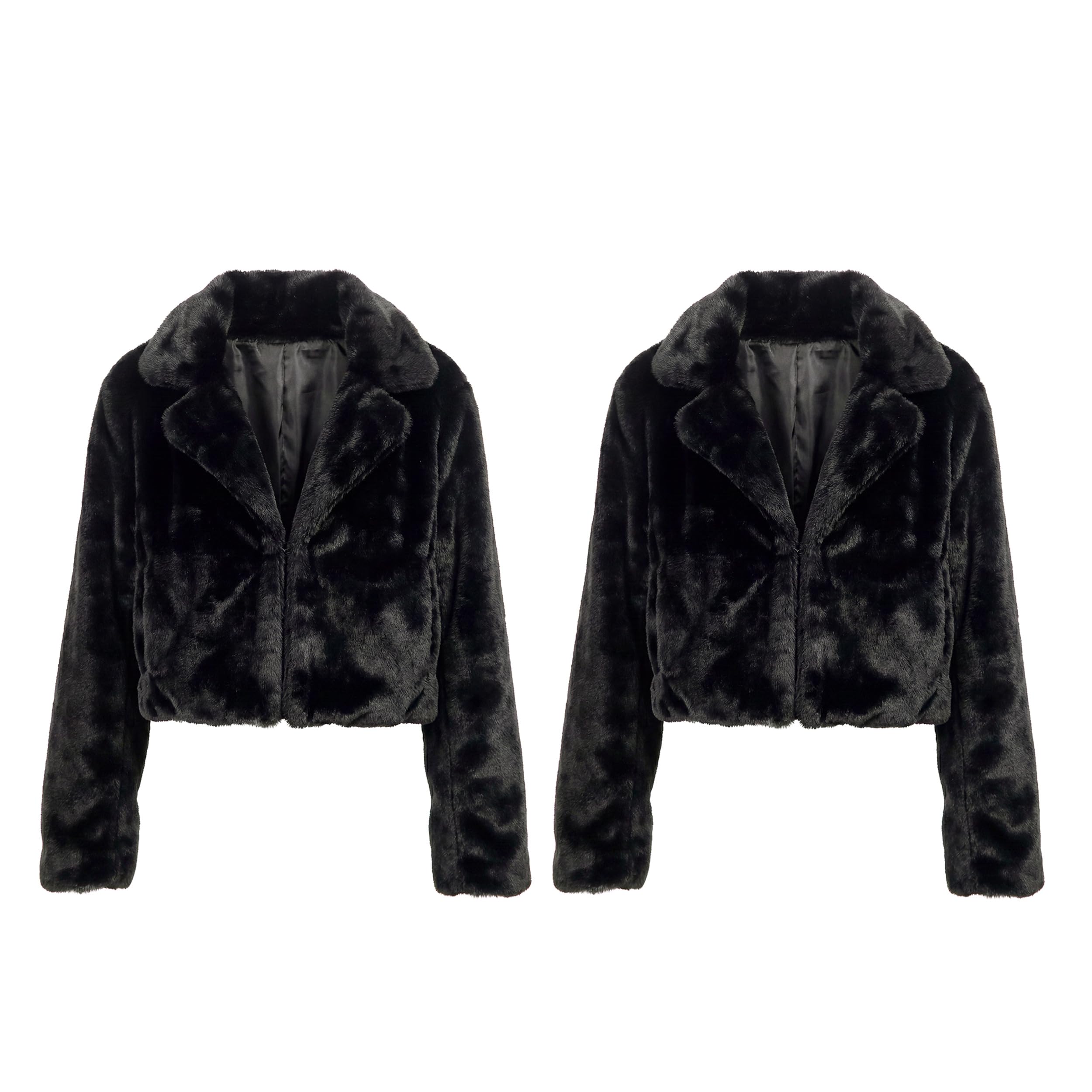 boland-costumes-fluffy-rave-felljacke-schwarz-m-l-kunstfell-kurz image 1
