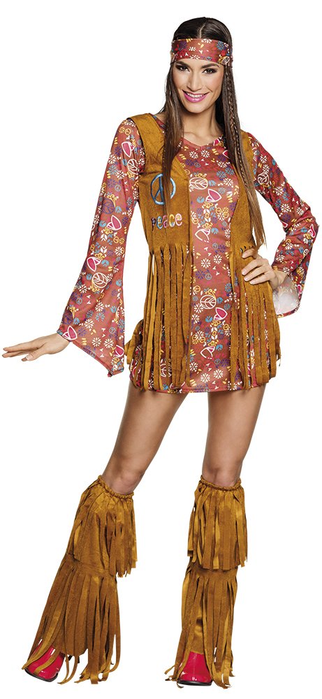 boland-hippie-hottie-kost-m-36-38-flower-power-rot image 1