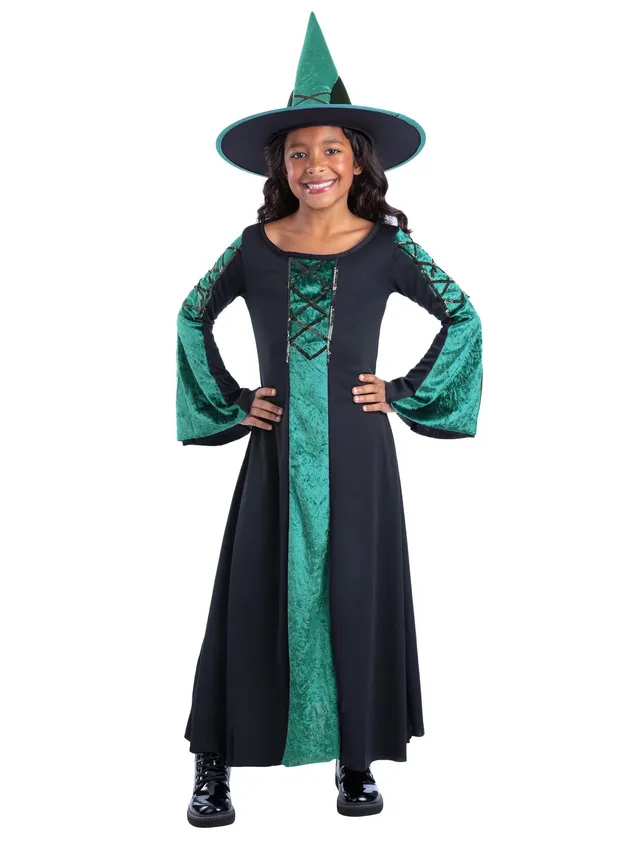 smiffys-fever-bewitched-green-hexenkost-m-kinder-l-mit-hut image 1