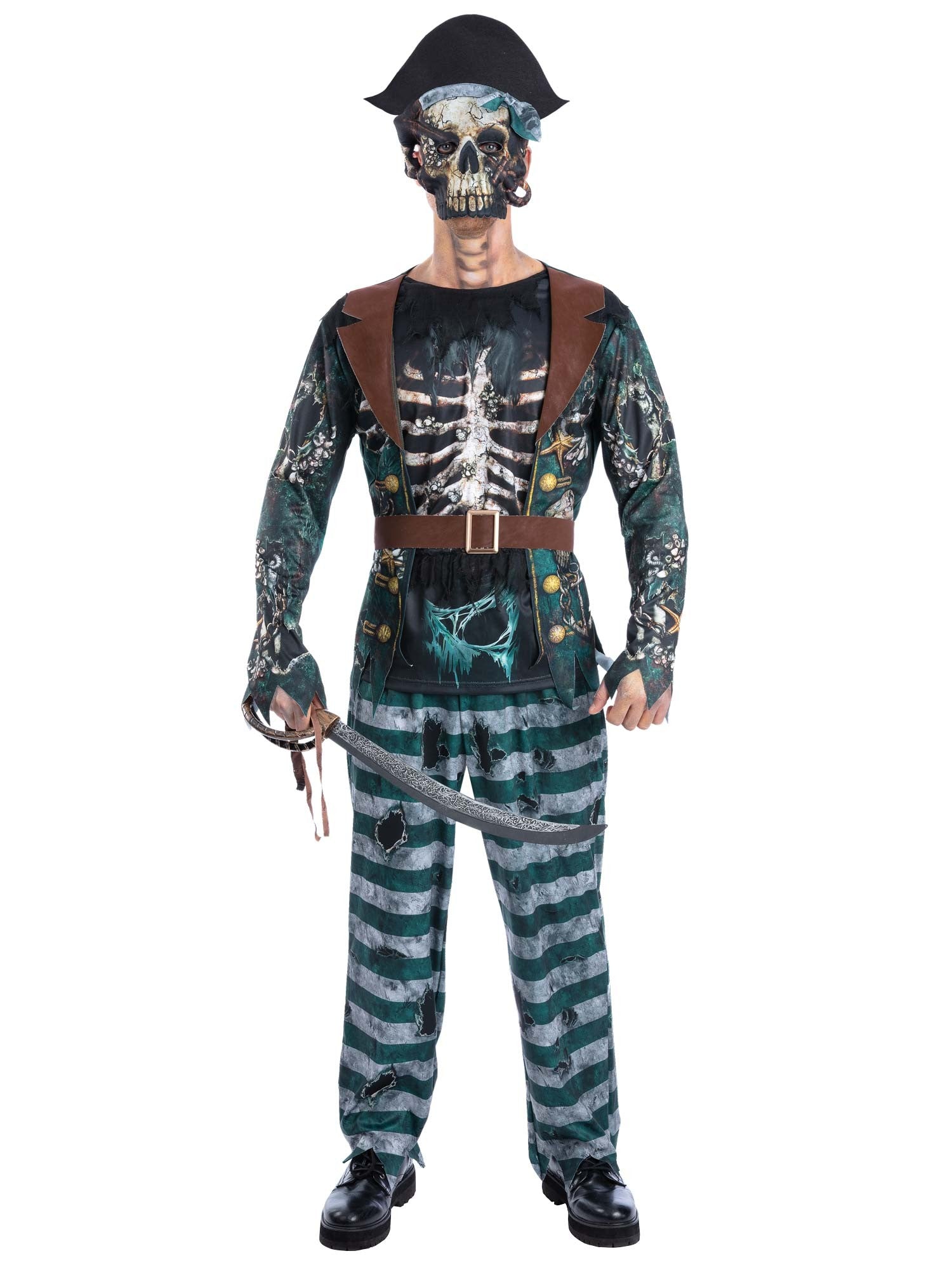 smiffys-fever-skeleton-pirate-kost-m-herren-l-5tlg image 1