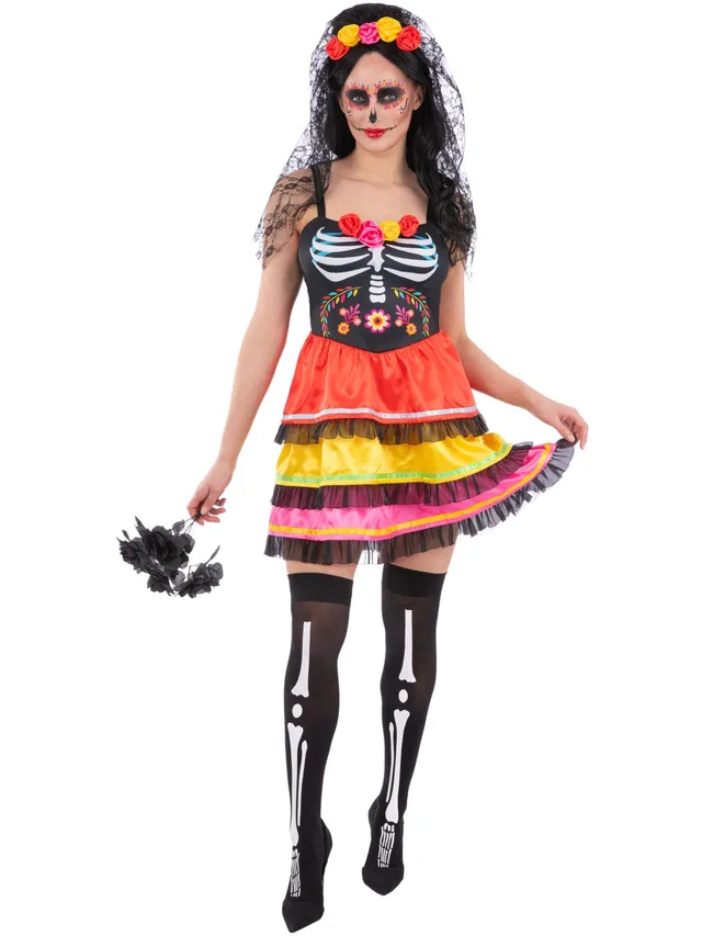 smiffys-fever-day-of-the-dead-kost-m-damen-gr-m image 1